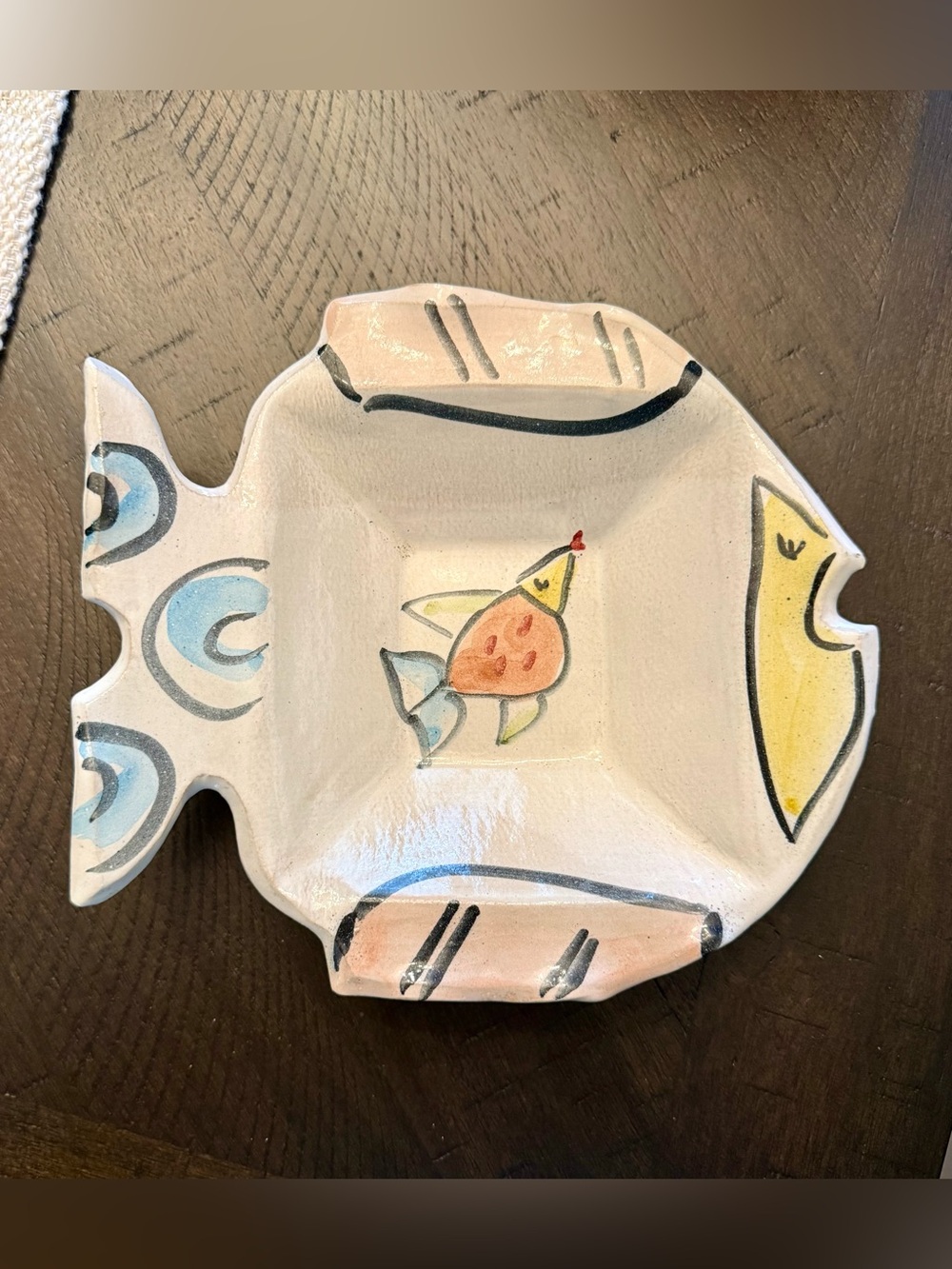 Mid Century Modern Ceramic Fish Trinket Dish